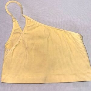Nikibiki Size Small Yellow One-Strapped Cropped Tank Top (Good Condition)